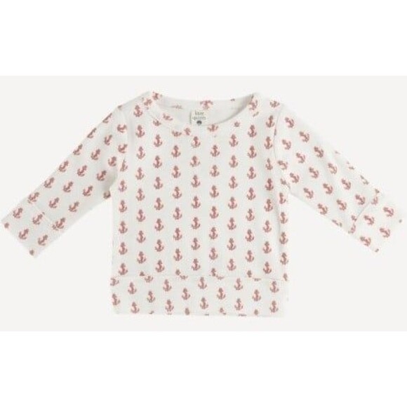 Kate Quinn LS crew neck tee red anchors organic cotton interlock 8y nib - Picture 2 of 3